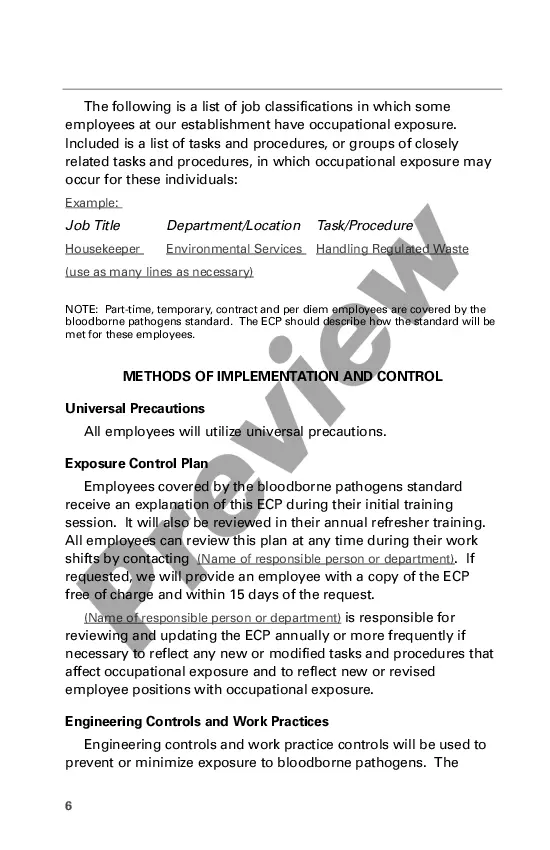 Get Model Plans and Programs for the OSHA Bloodborne Pathogens and Hazard Communications Standards Preview Model Plans and Programs for the OSHA Bloodborne Pathogens and Hazard Communications Standards