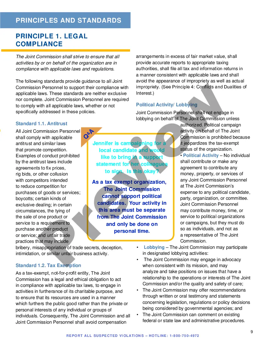 Get Joint Commission Code of Conduct Preview Joint Commission Code of Conduct