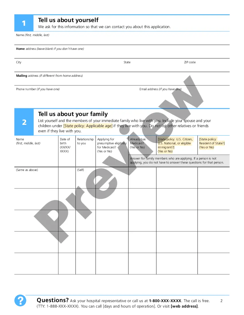 Get Application for Presumptive Eligibility for Medicaid Preview Application for Presumptive Eligibility for Medicaid
