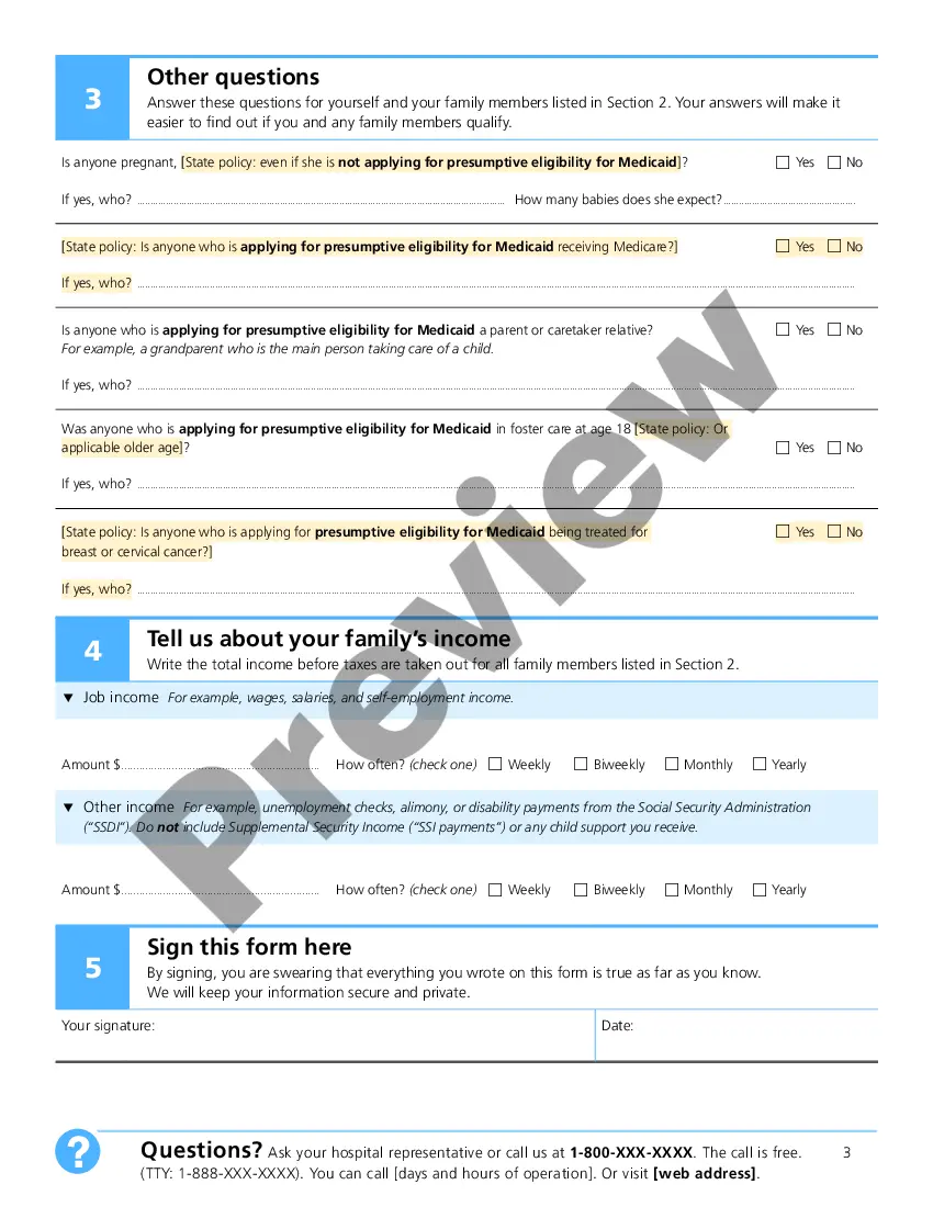 Get Application for Presumptive Eligibility for Medicaid Preview Application for Presumptive Eligibility for Medicaid