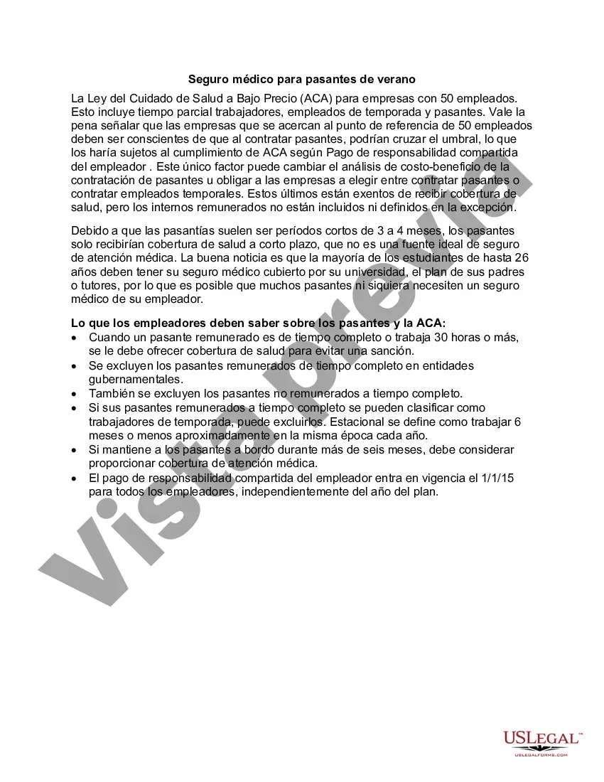 Preview Seguro médico para pasantes de verano