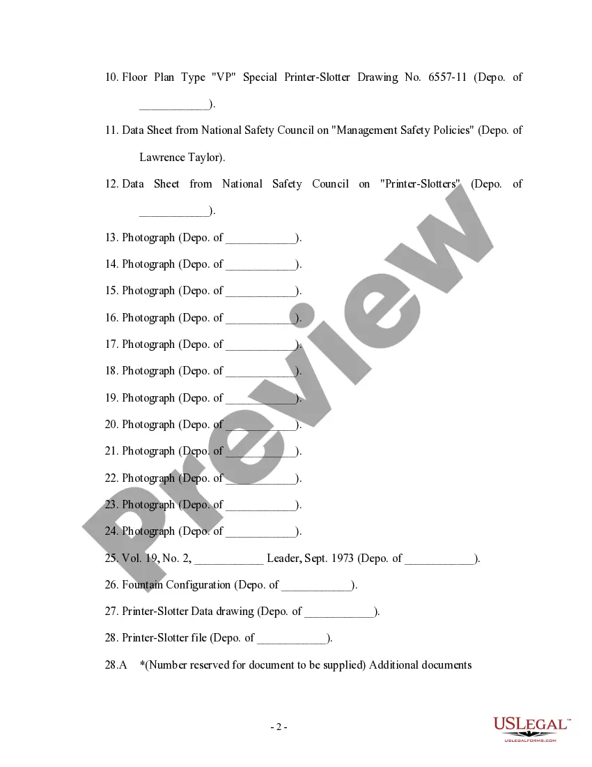 Preview Sample Letter for Anticipated Exhibits to be Offered at Trial