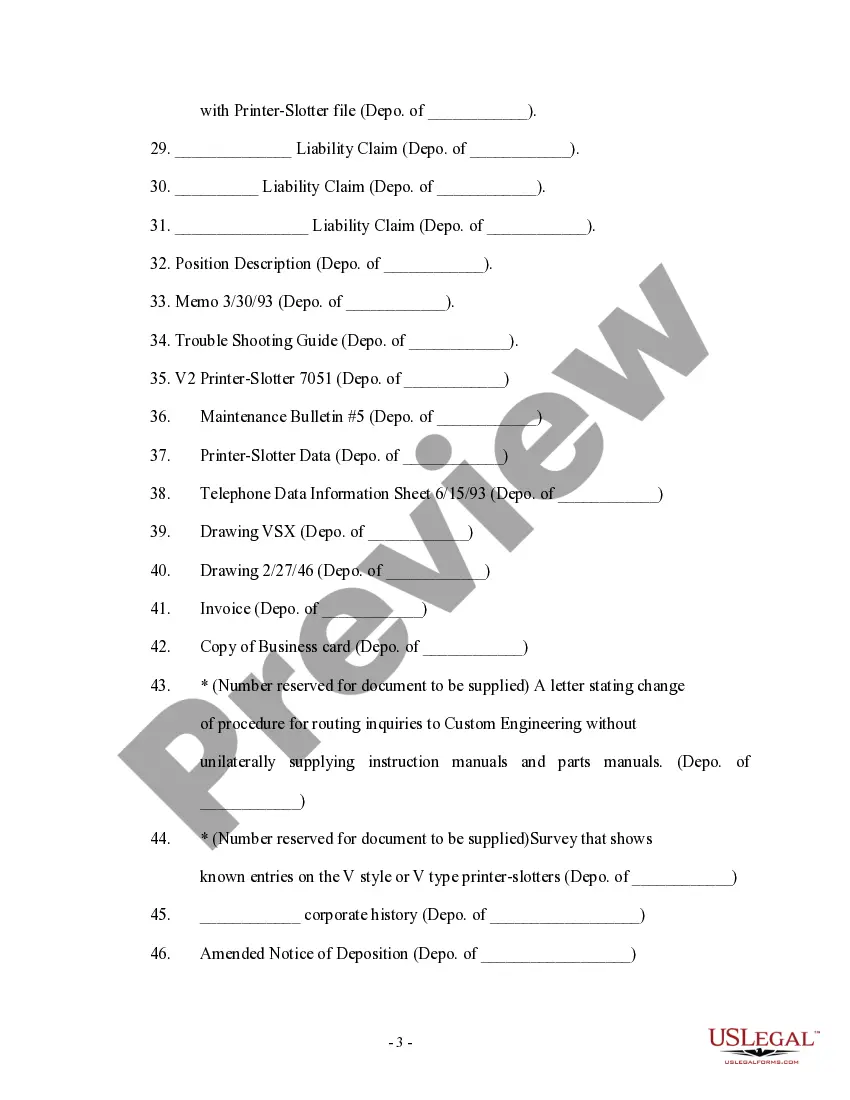 Preview Sample Letter for Anticipated Exhibits to be Offered at Trial