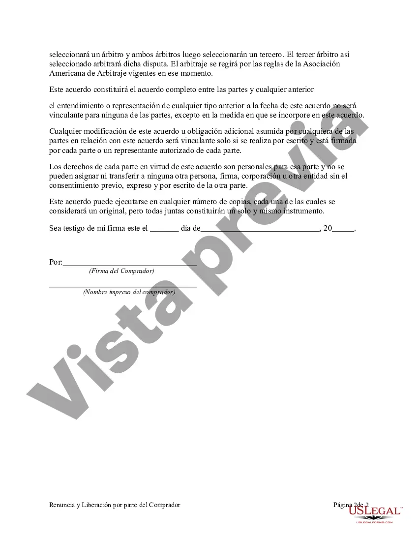 Preview Renuncia y Liberación por parte del Comprador para la Venta y Entrega del Caballo