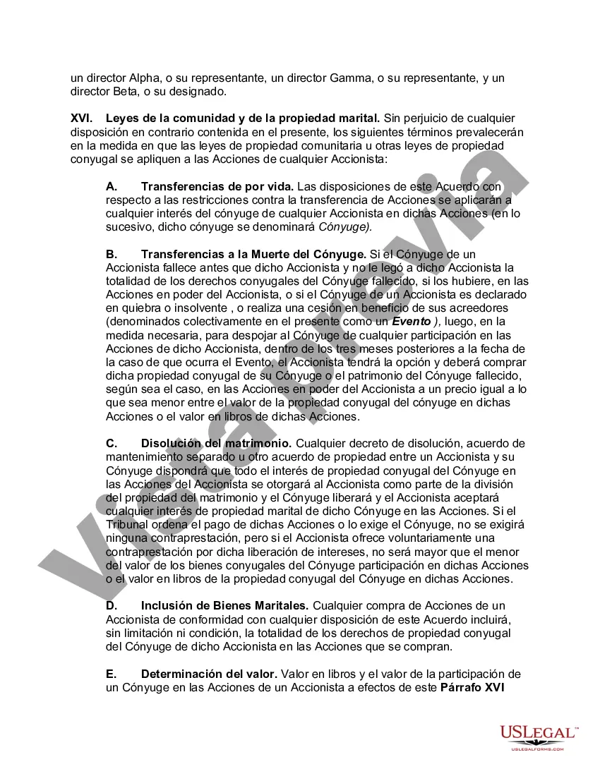 Preview Accionistas Acuerdo de compra venta de acciones en una corporación cerrada con disposiciones de no competencia