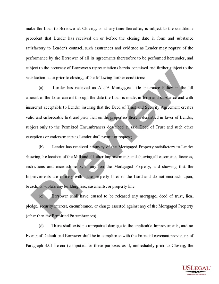 Preview Loan Agreement for Equipment