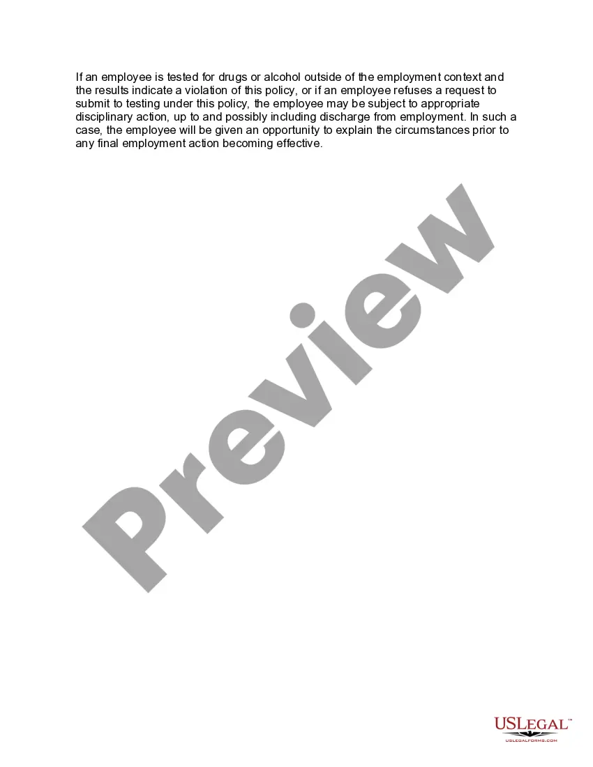 Preview Alcohol and Drug Free Workplace Policy