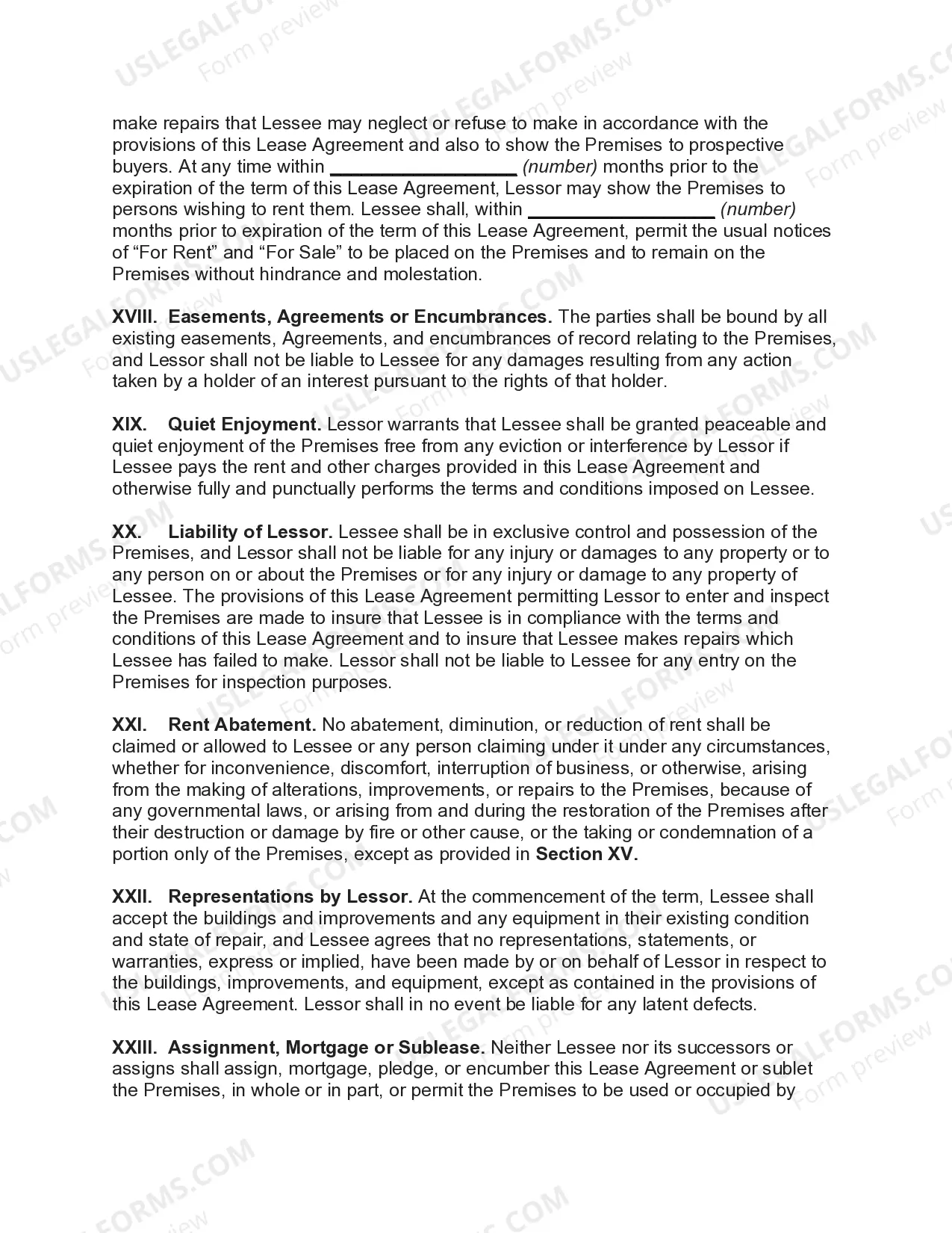 Preview Lease of Commercial Building