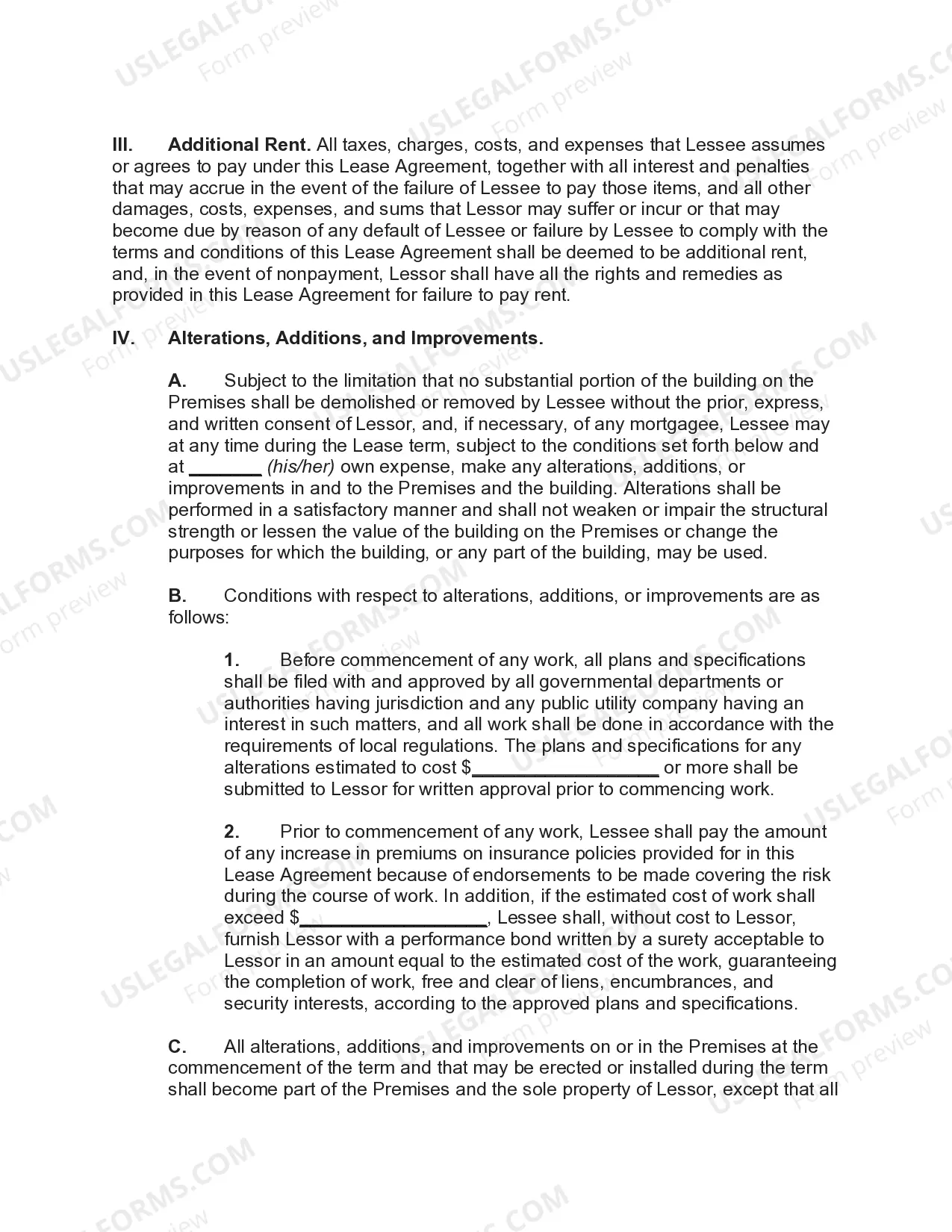 Preview Lease of Commercial Building