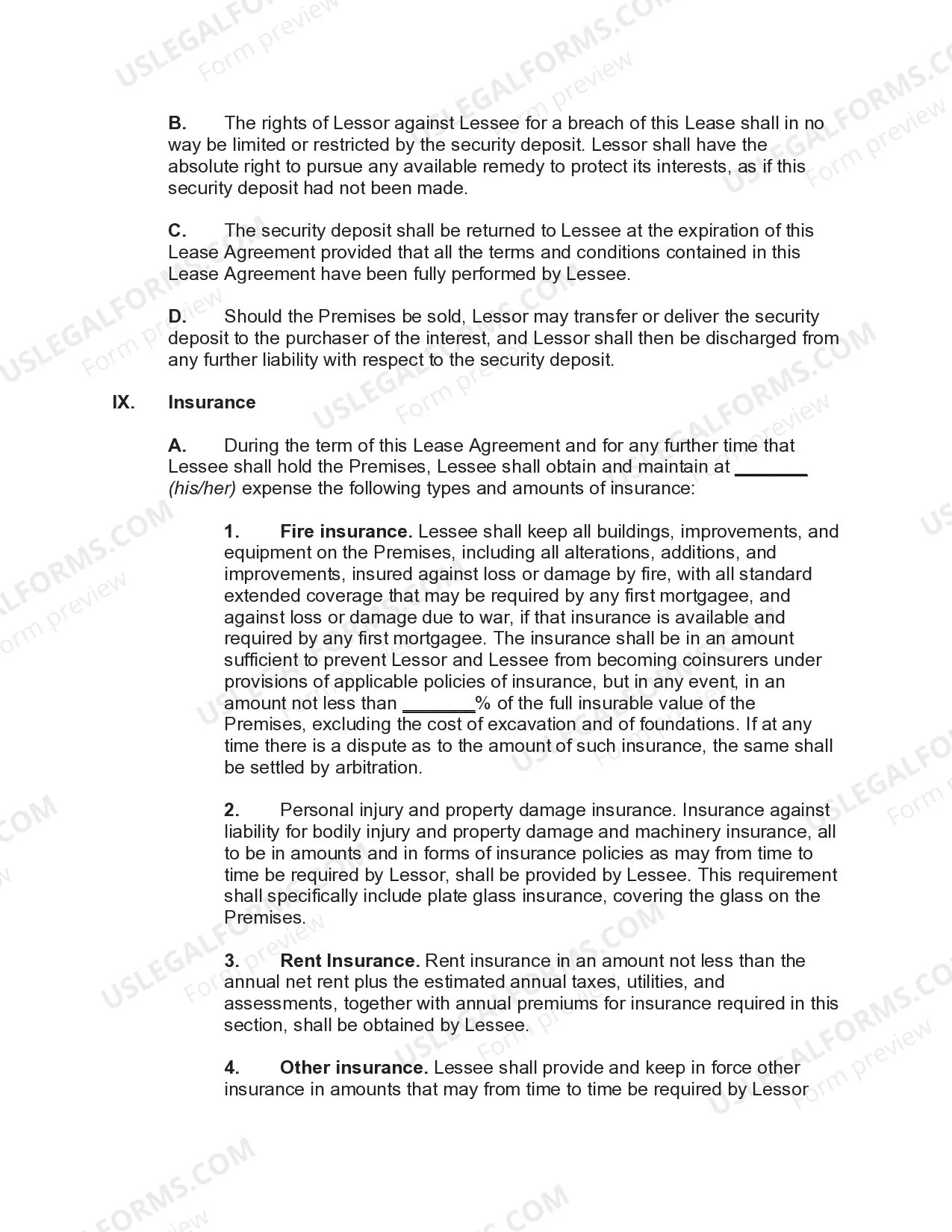 Preview Lease of Commercial Building