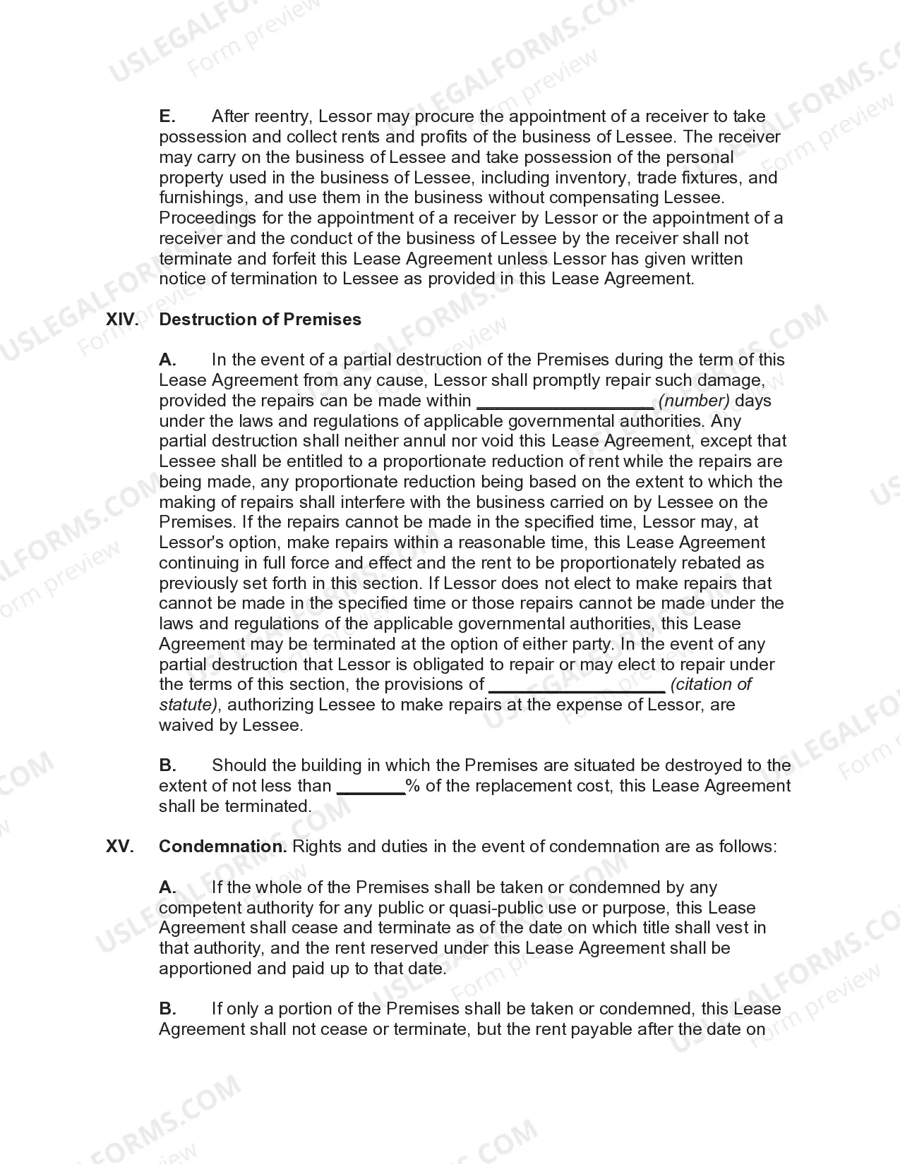 Preview Lease of Commercial Building