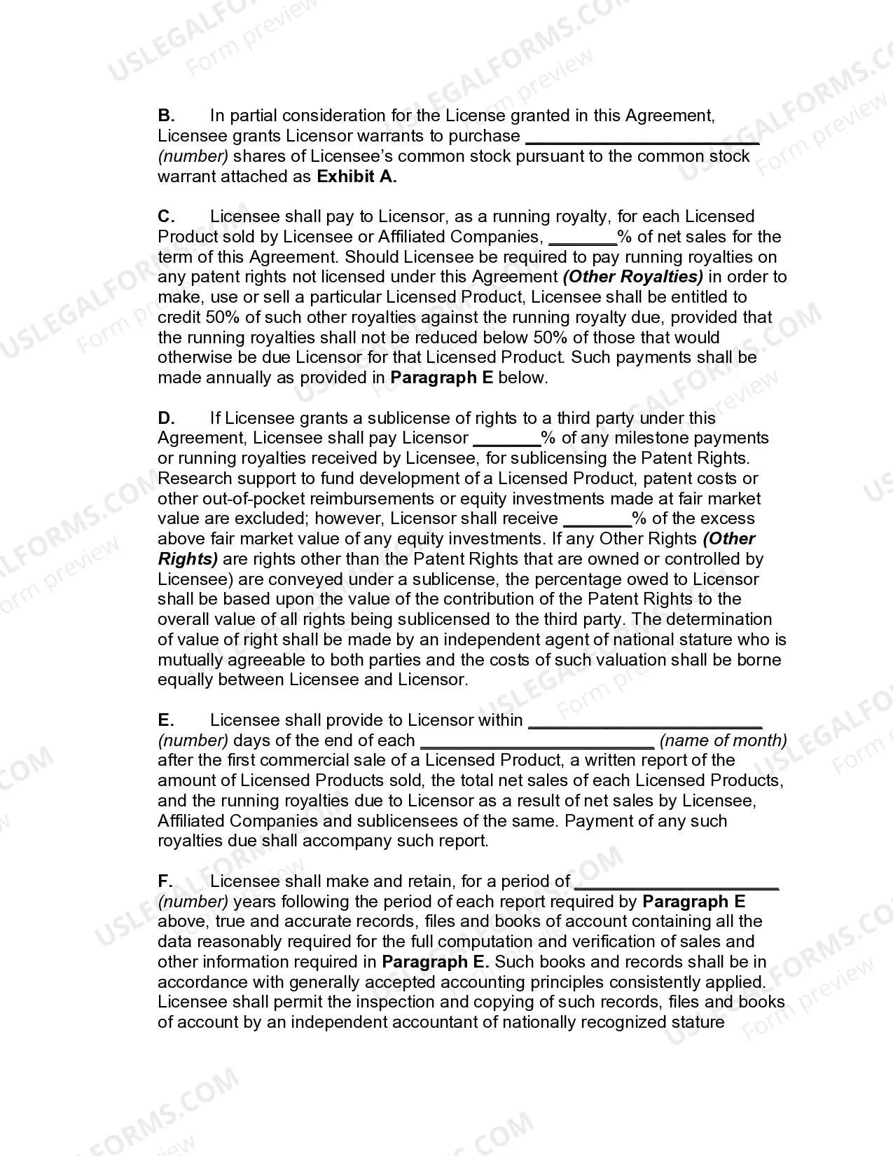 Preview Exclusive License Agreement between Individual Inventor and Corporation