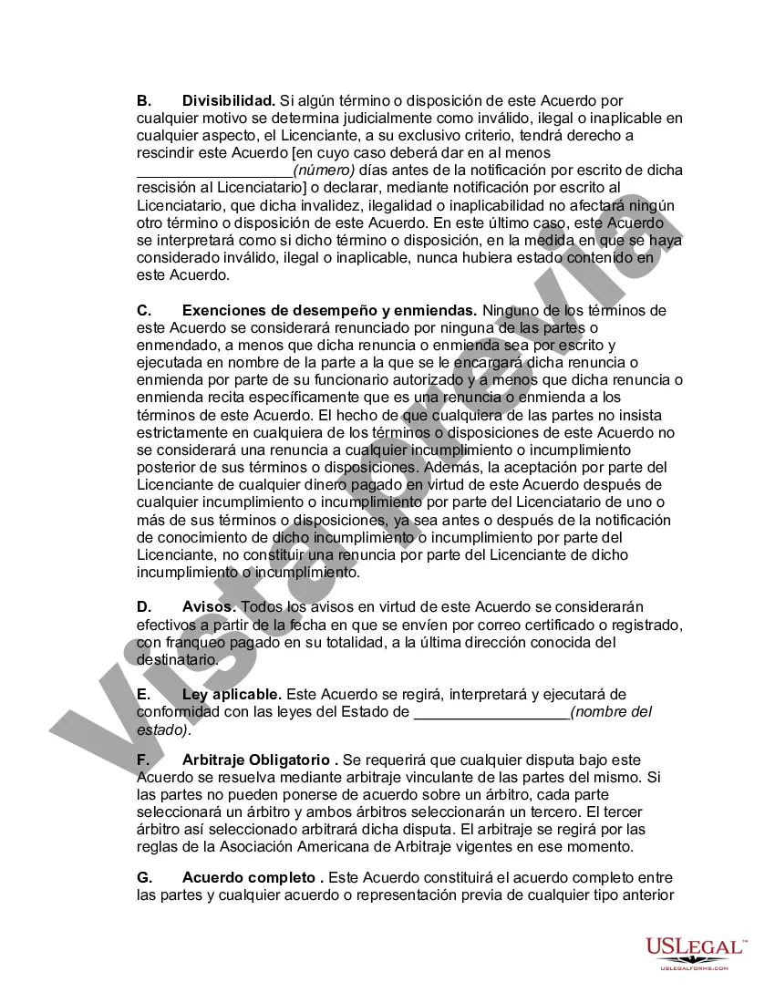 Preview Contrato de Licencia No Exclusiva de Patente de Proceso, Know How y Marca Registrada