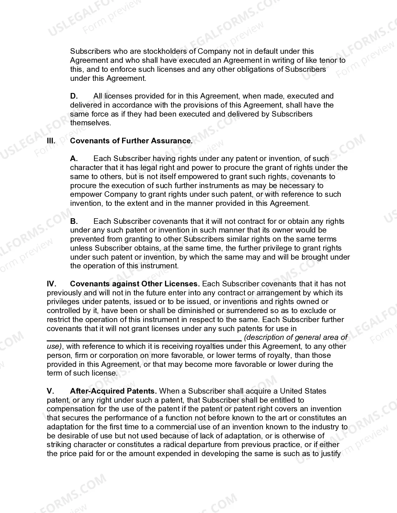 Preview Industry Wide Cross License Agreement
