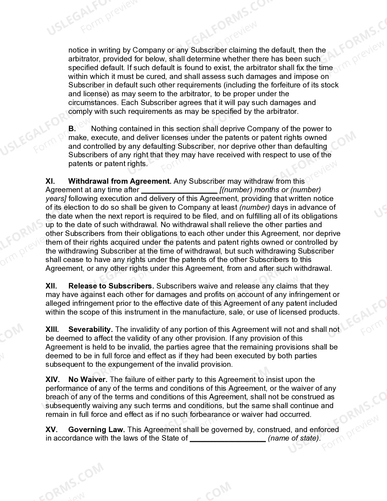 Preview Industry Wide Cross License Agreement