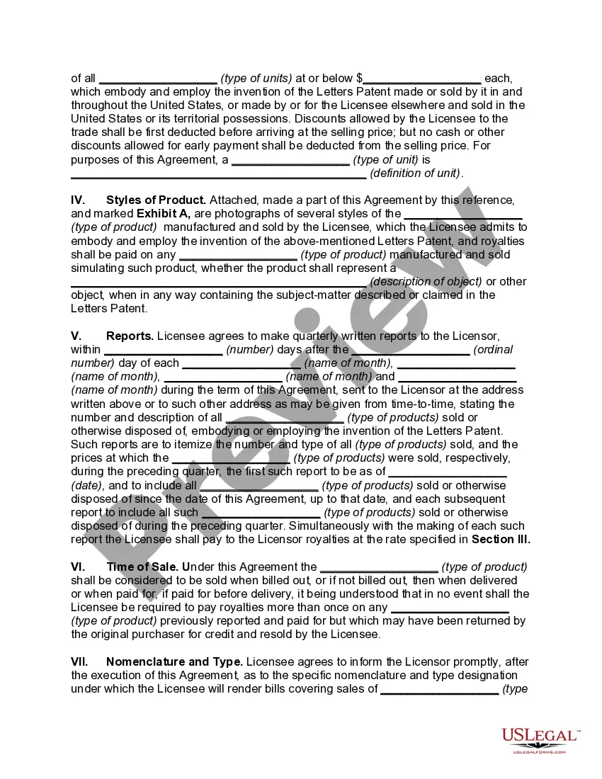 Preview Nonexclusive License Agreement for the Manufacture and Sale of a Product