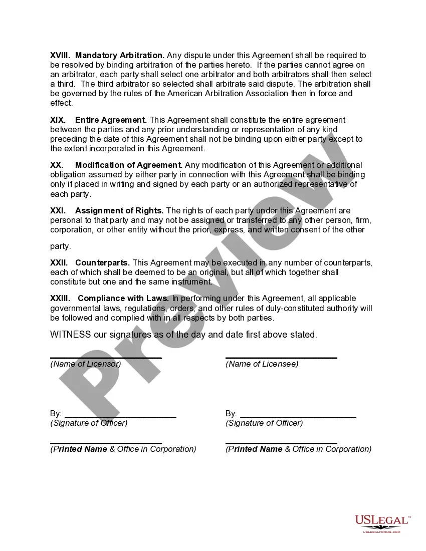Preview Nonexclusive License Agreement for the Manufacture and Sale of a Product