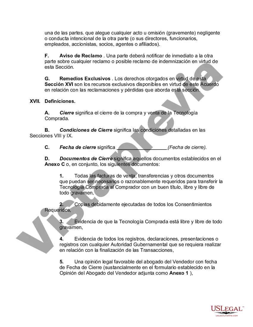 Preview Acuerdo de transferencia de tecnología