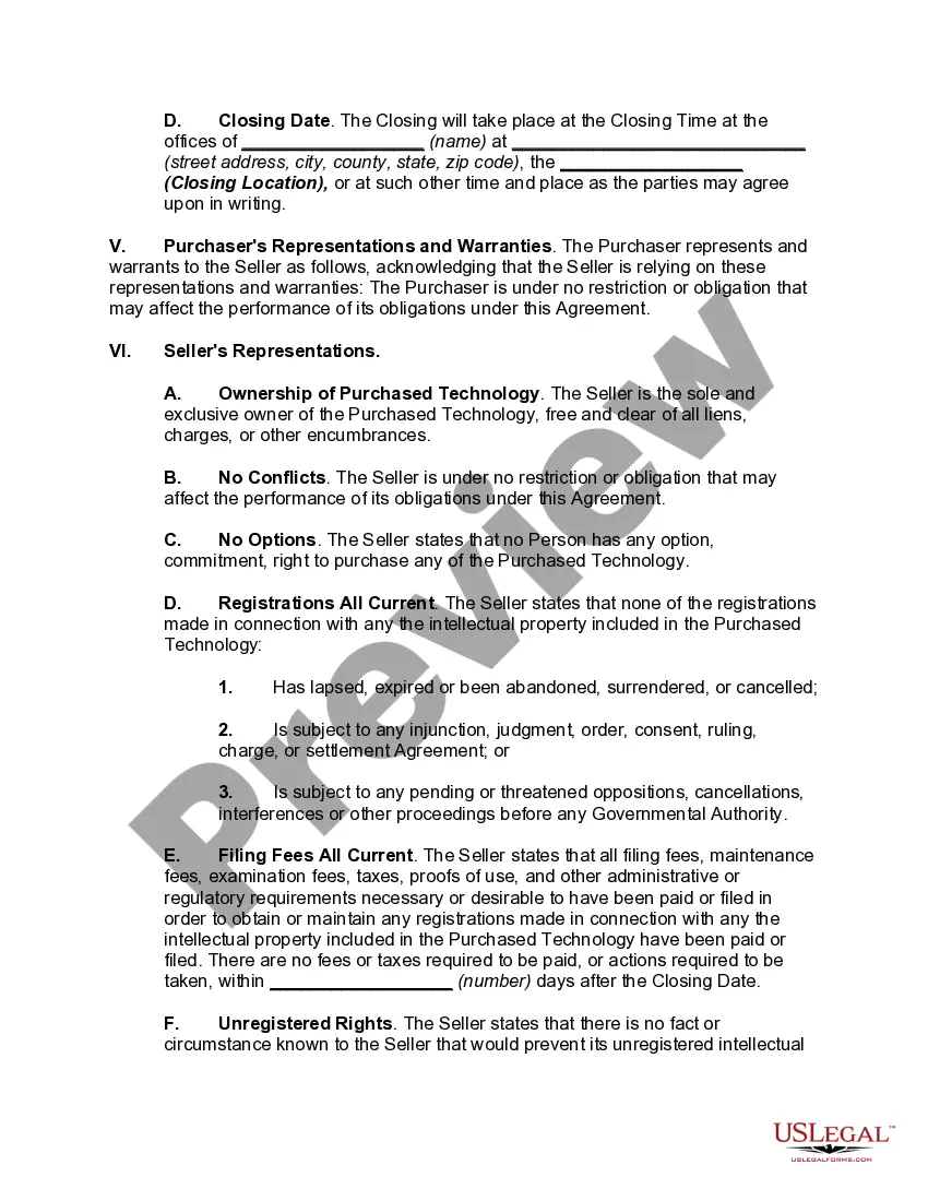 Preview Technology Transfer Agreement