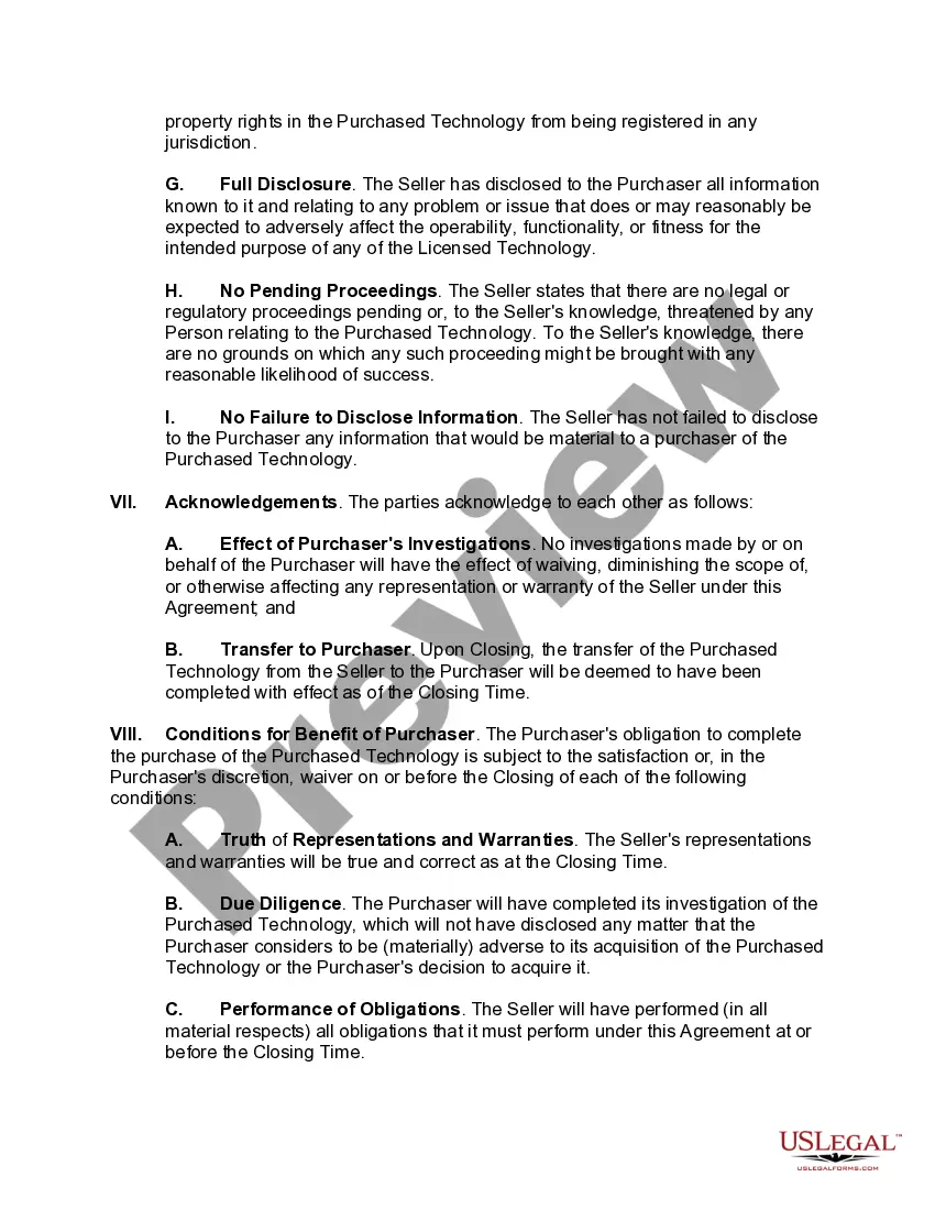 Preview Technology Transfer Agreement
