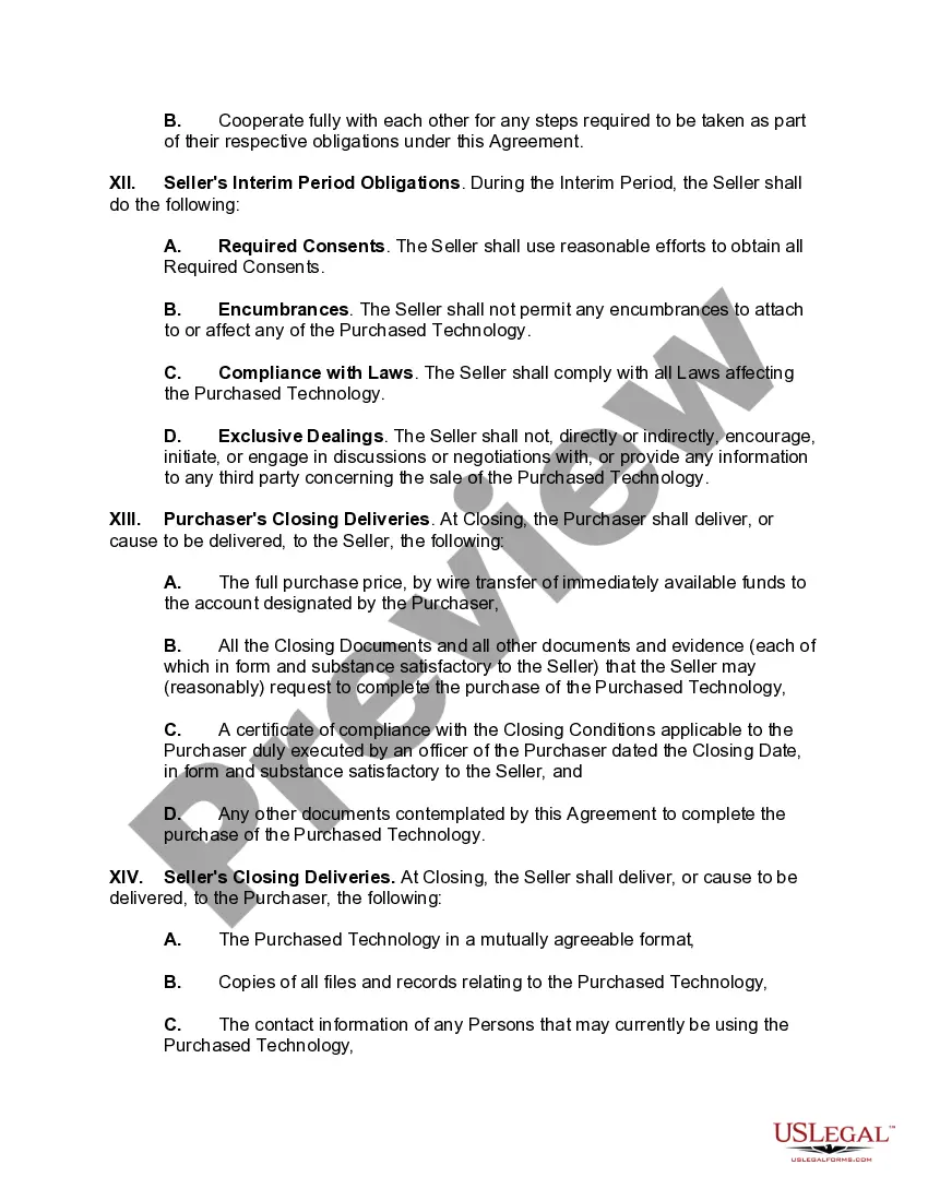 Preview Technology Transfer Agreement