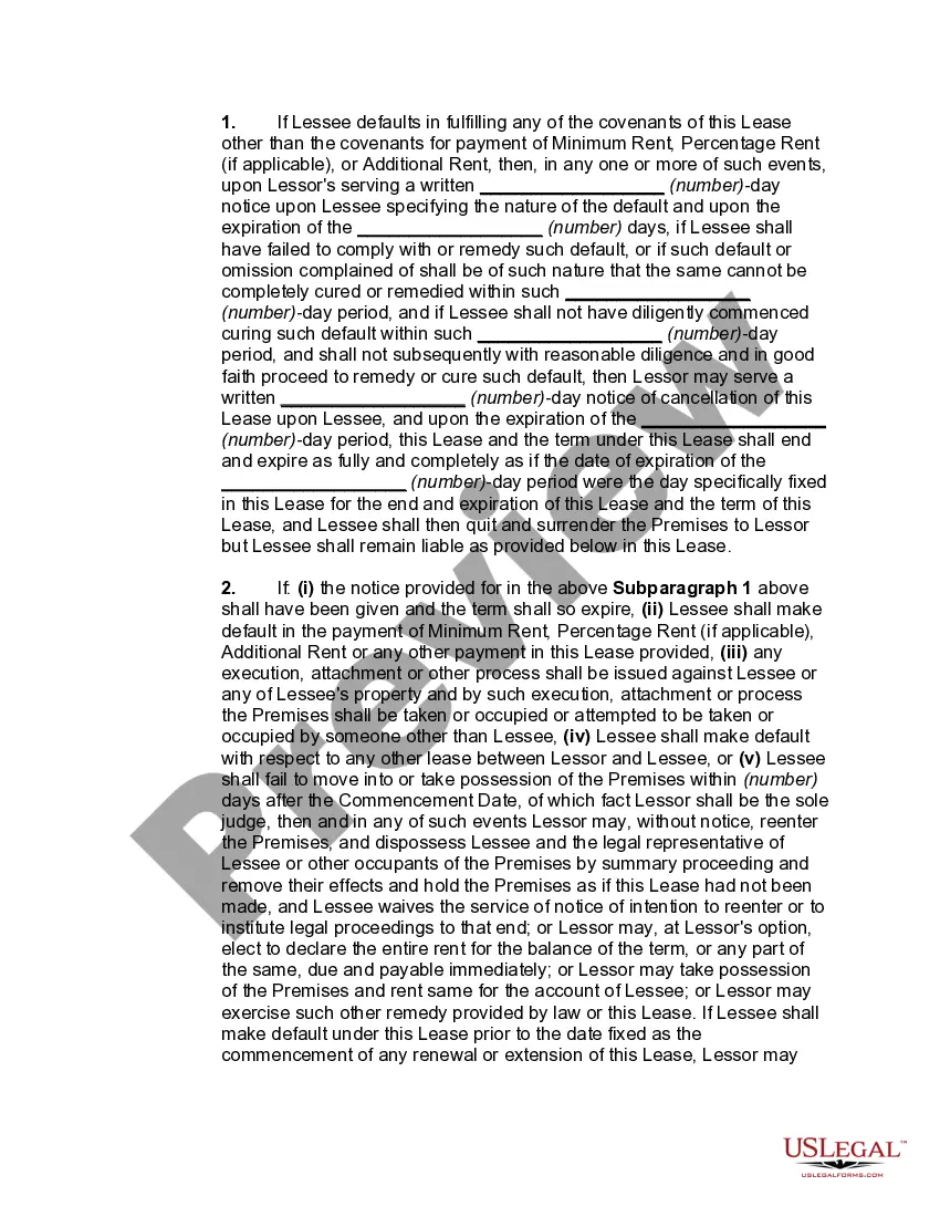 Preview Individual Space Lease for Retail Store in Shopping Center