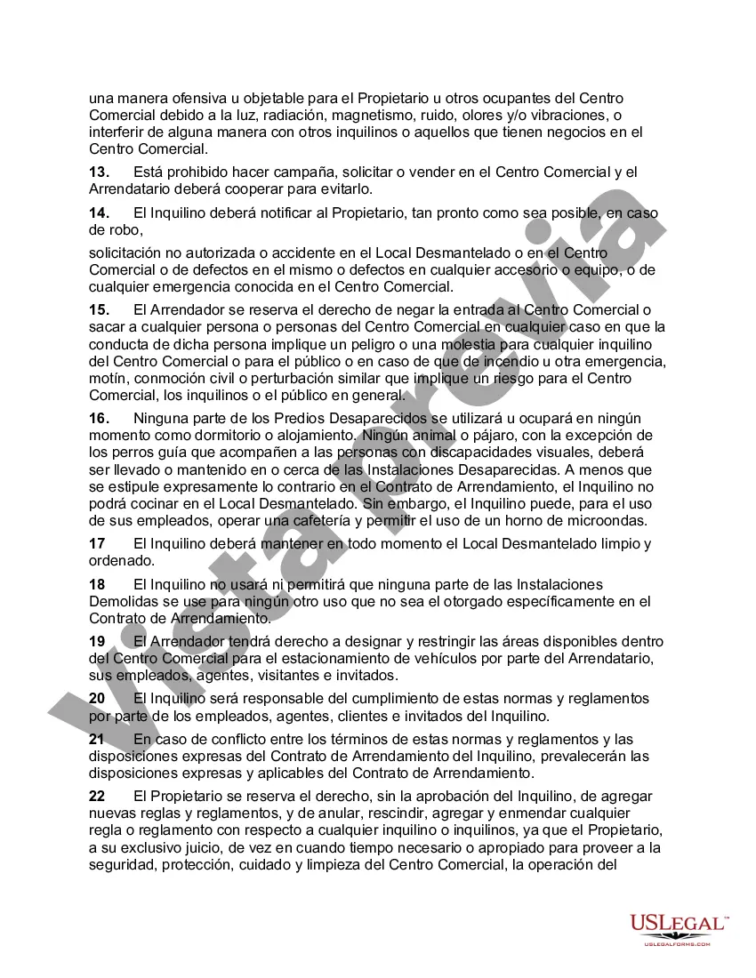 Preview Normas y Reglamentos para Centro Comercial