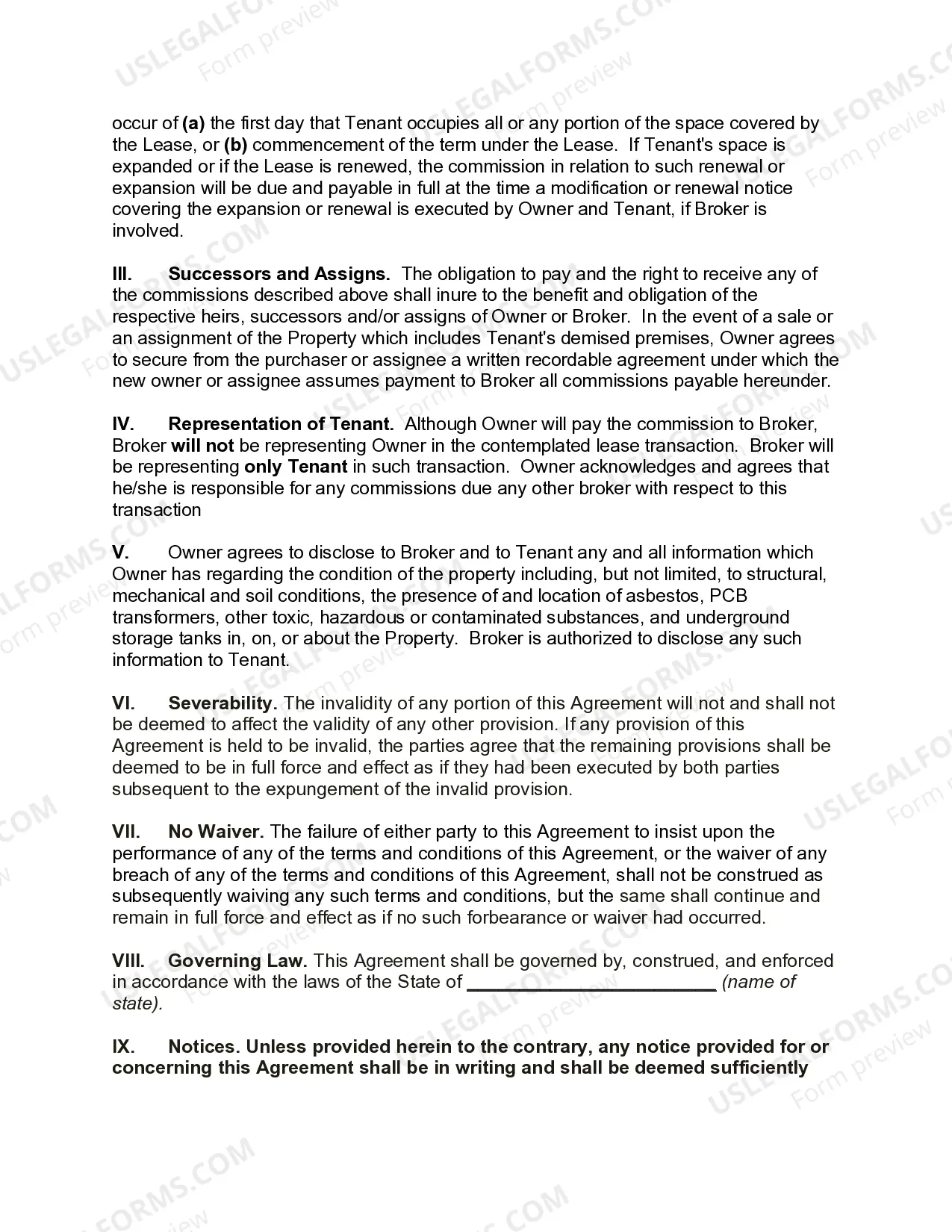 Preview Leasing Commission Agreement