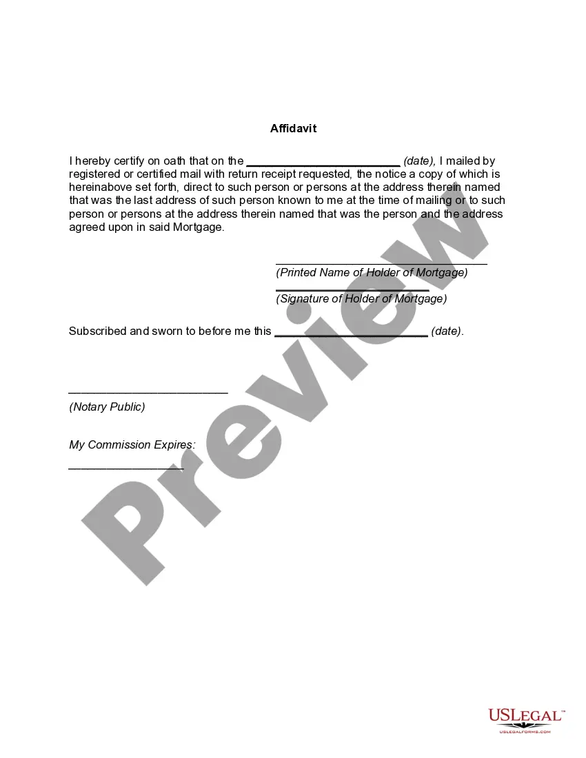 Get Notice of Intention to Foreclose and of Liability for Deficiency after Foreclosure of Mortgage Preview Notice of Intention to Foreclose and of Liability for Deficiency after Foreclosure of Mortgage