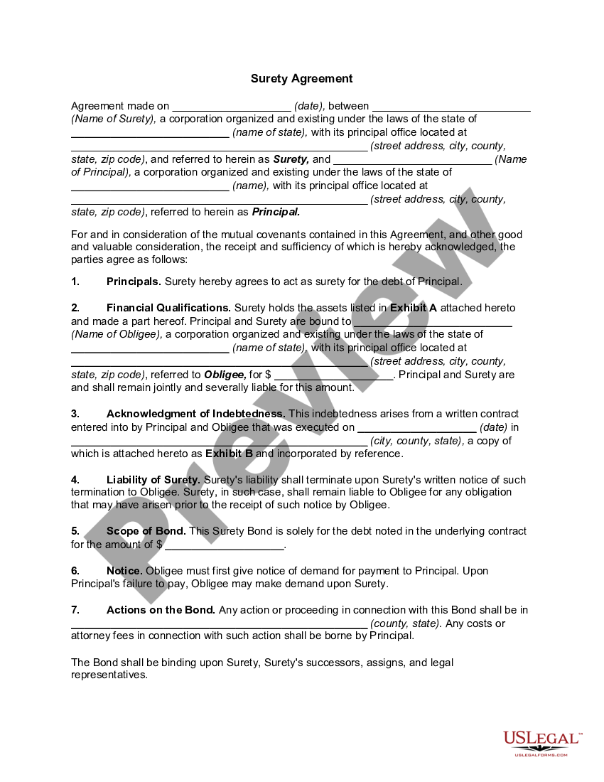 Suretyship Agreement Template