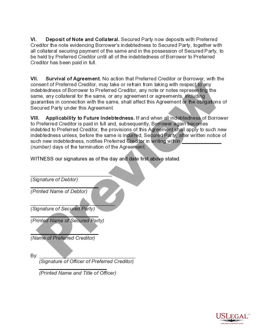 Get Subordination Agreement to Include Future Indebtedness to Secured Party Preview Subordination Agreement to Include Future Indebtedness to Secured Party