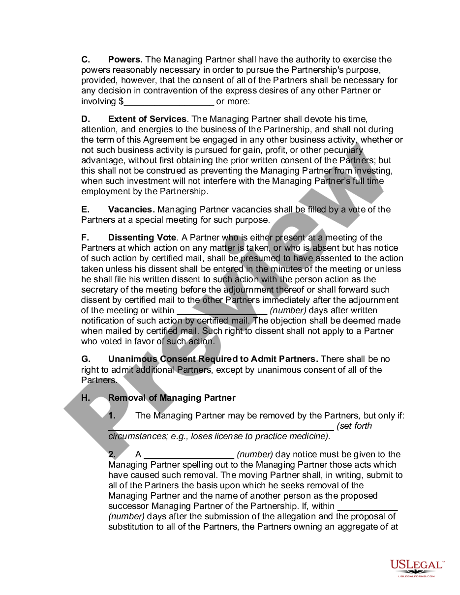page 2 Professional Limited Liability Partnership Agreement to Practice Medicine preview