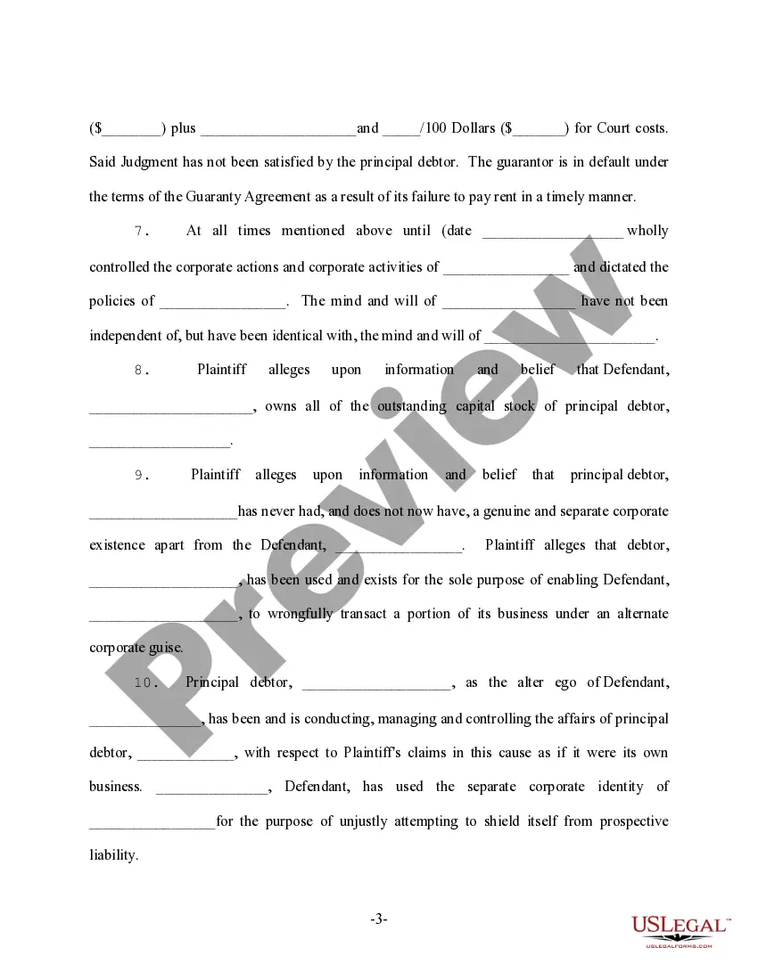 Preview Complaint in Federal Court For Commercial Lease Matter