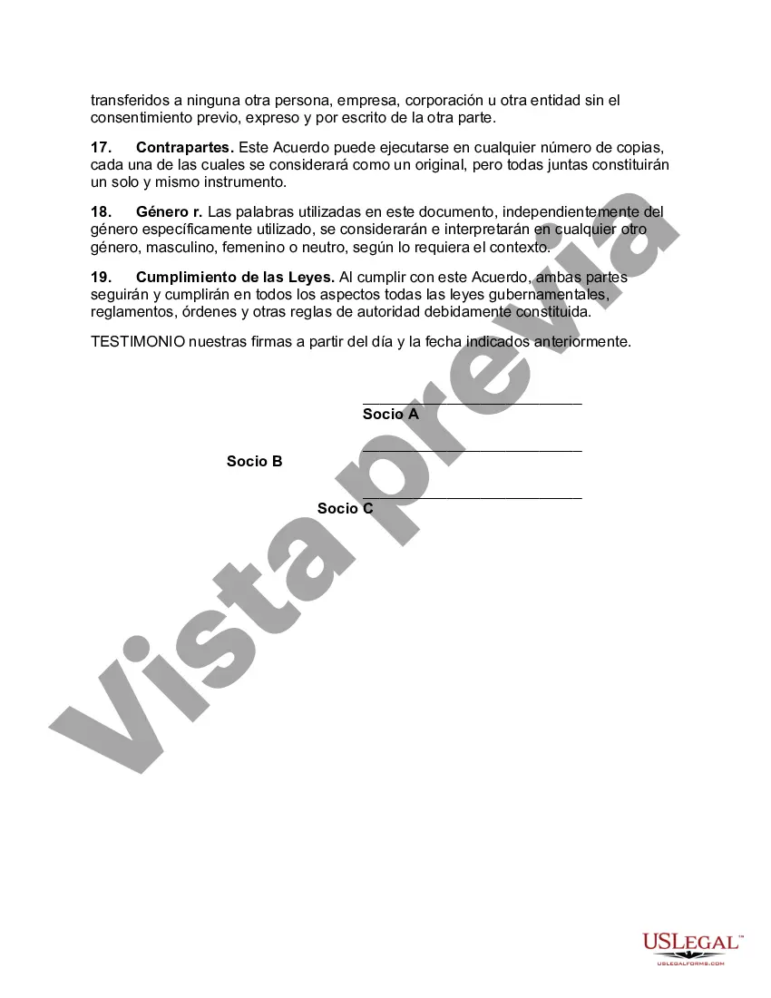 Preview Acuerdo de Asociación con Pacto de No Competir
