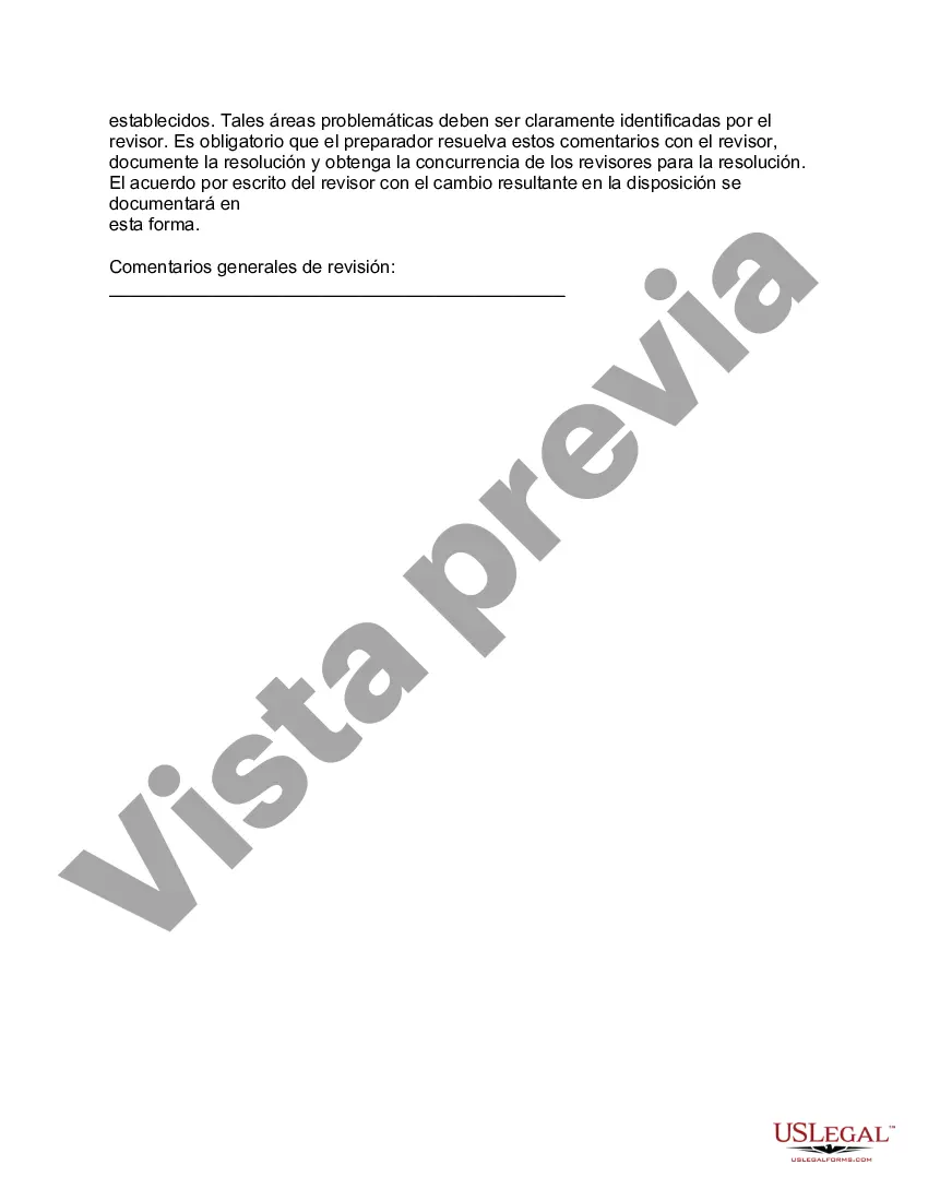 Preview Hoja de registro de revisión de documentos