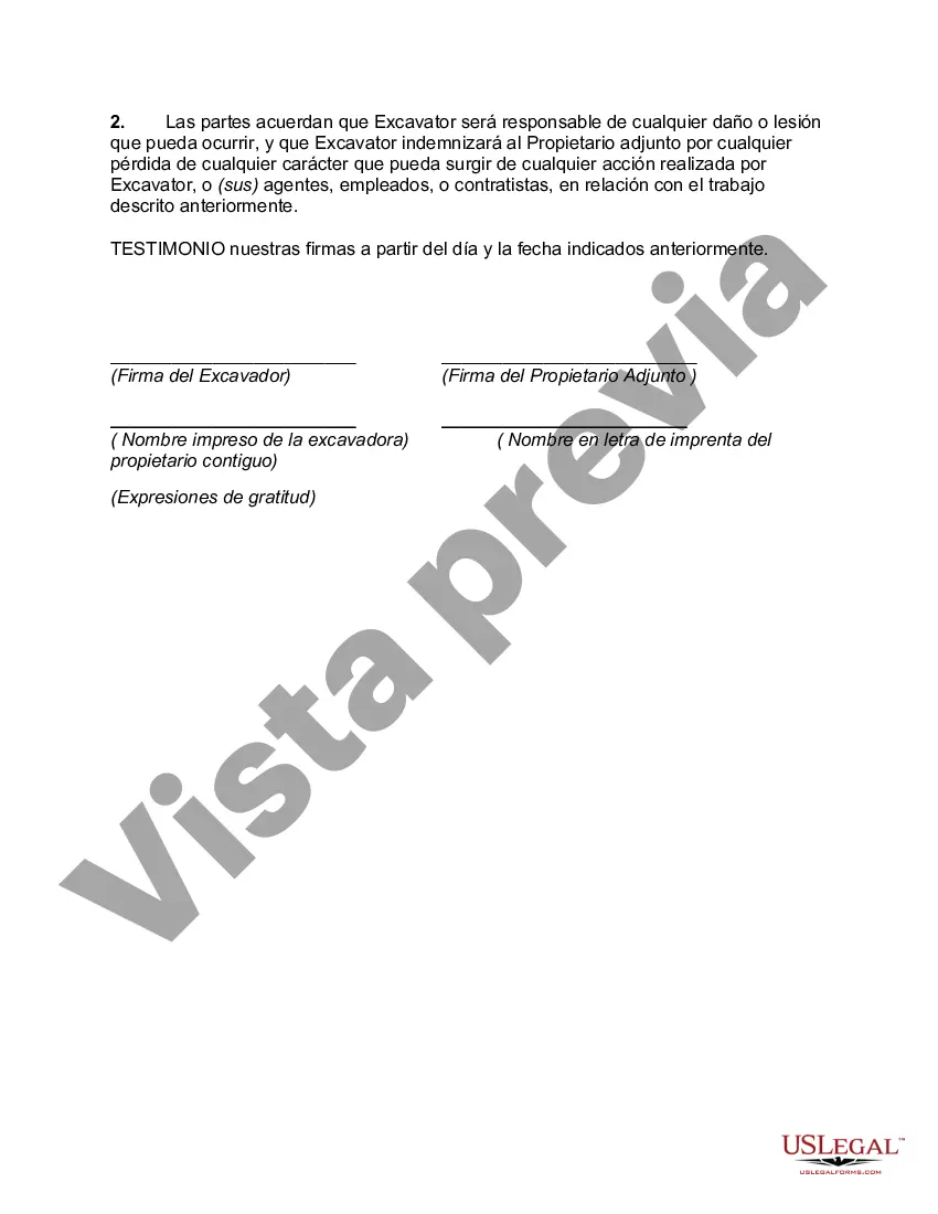 Preview Acuerdo entre propietarios colindantes con respecto a la construcción a lo largo del límite común y la fijación de la responsabilidad por daños