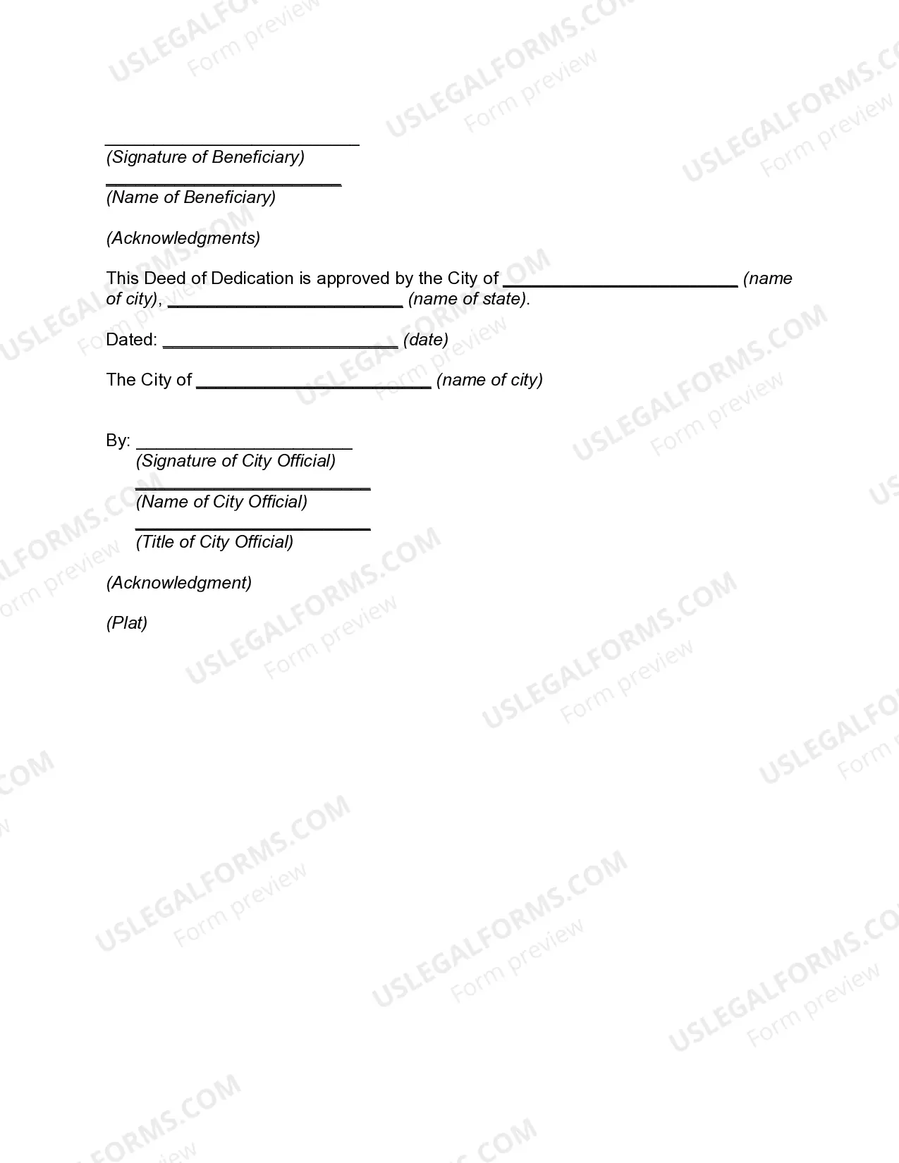 Preview Deed Dedicating Land to City for Public Street Purposes with Release of Lien of Deed of Trust