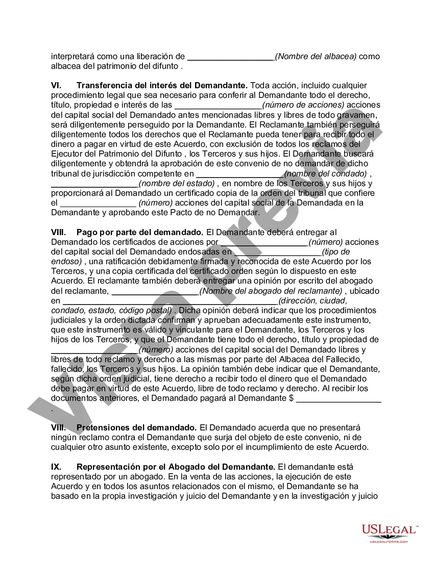 Preview Pacto de no demandar por viuda de accionista fallecido