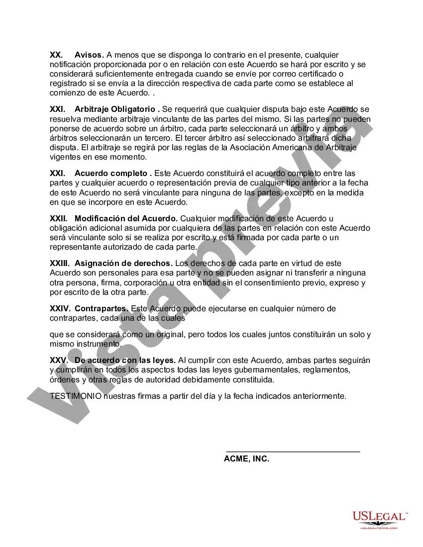 Preview Acuerdo de renuncia y confidencialidad del empleado ejecutivo tras la rescisión por parte del empleador