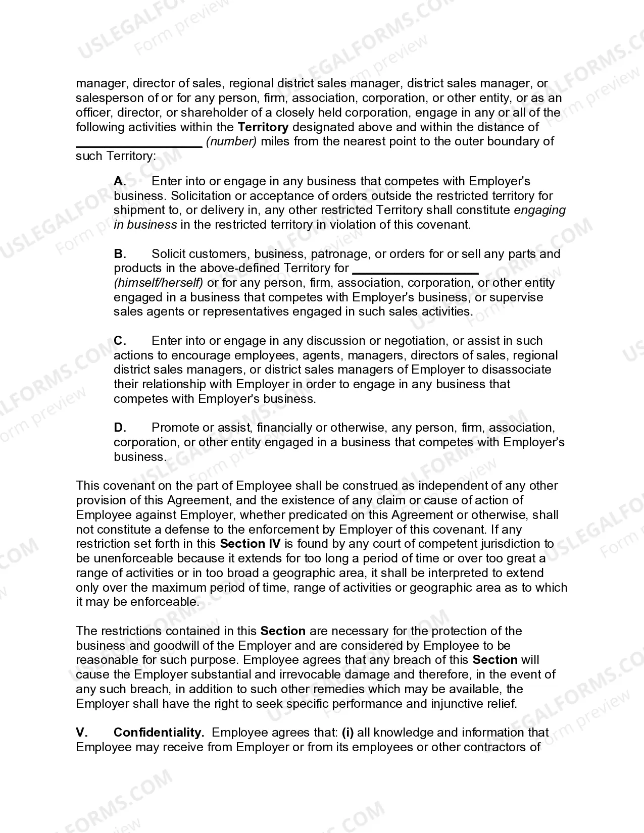 Preview Employment Agreement with Director of Sales