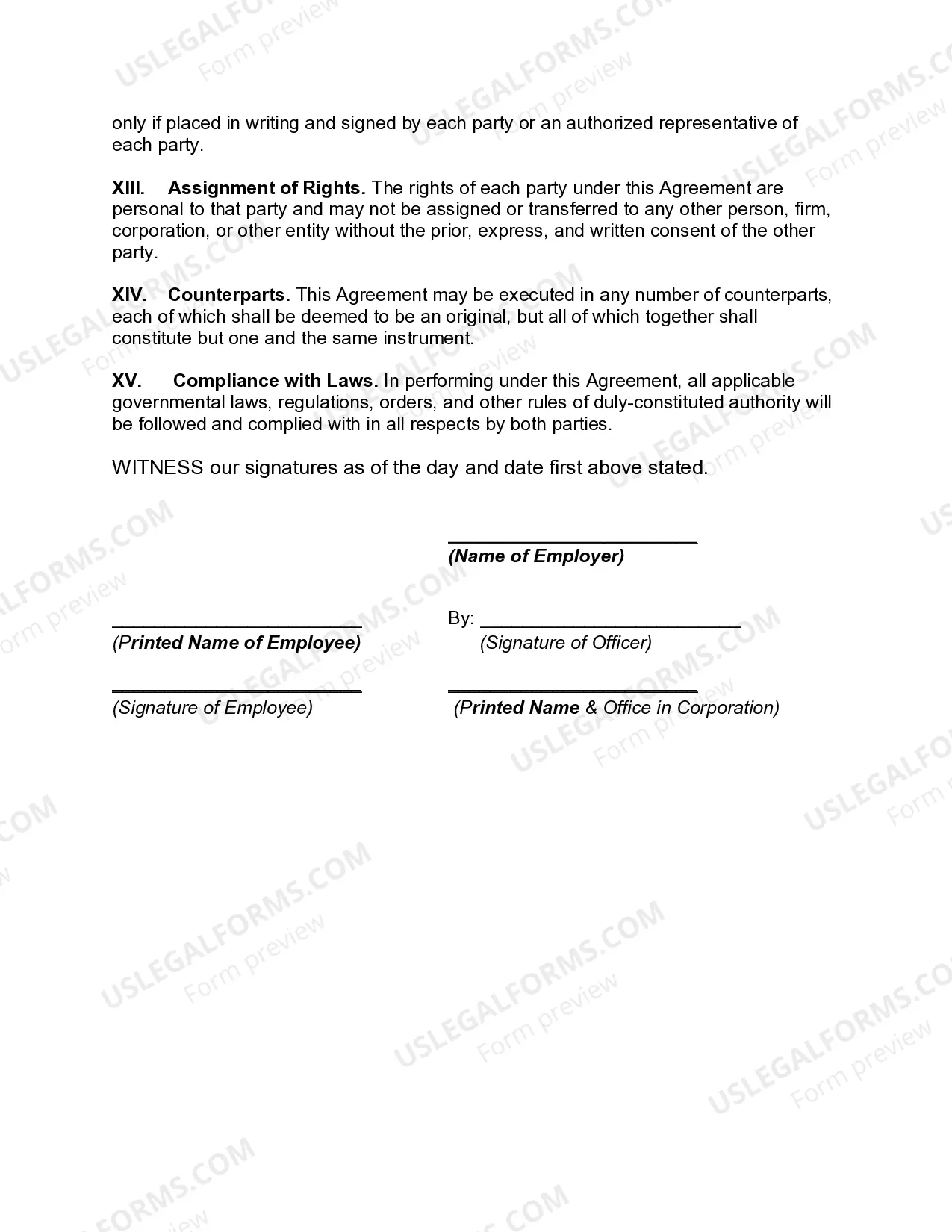 Preview Employment Agreement with Director of Sales
