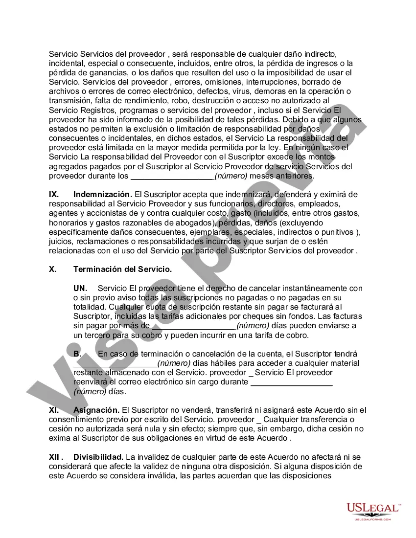 Preview Acuerdo de proveedor de servicios de Internet