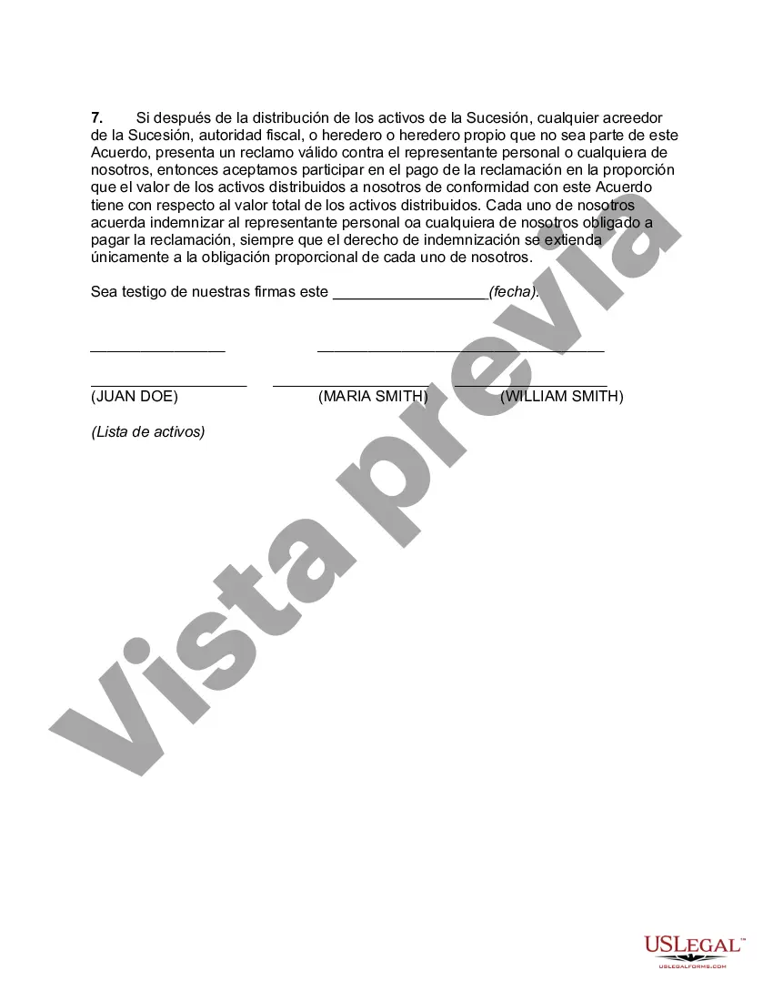 Preview Liberación e Indemnización del Representante Personal por Herederos y Cesionarios