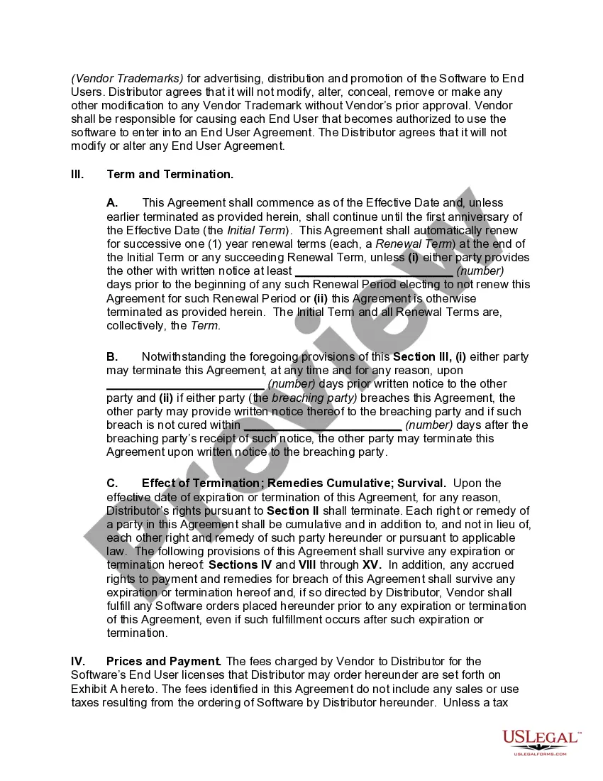 Get Software Distribution Agreement - Right to Provide and Market Software to End Users Preview Software Distribution Agreement - Right to Provide and Market Software to End Users