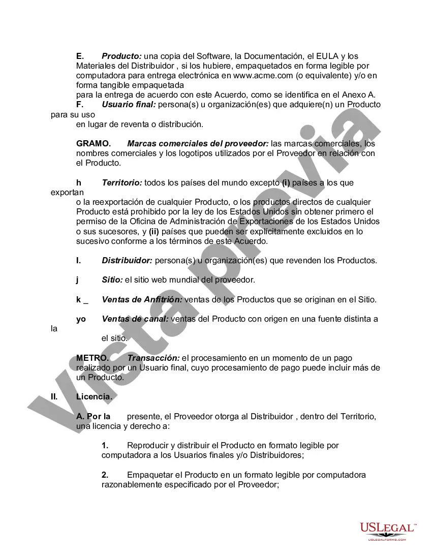 Preview Acuerdo de distribución de software electrónico