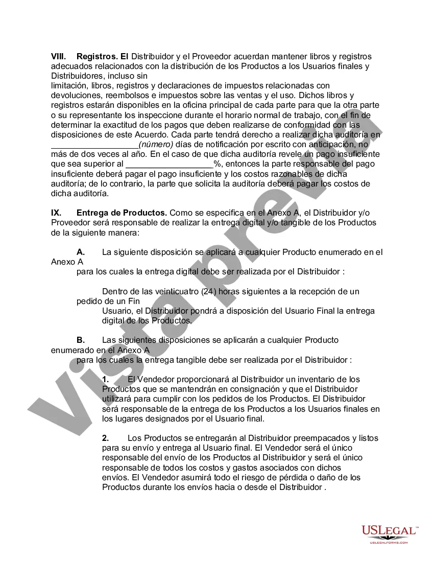 Preview Acuerdo de distribución de software electrónico