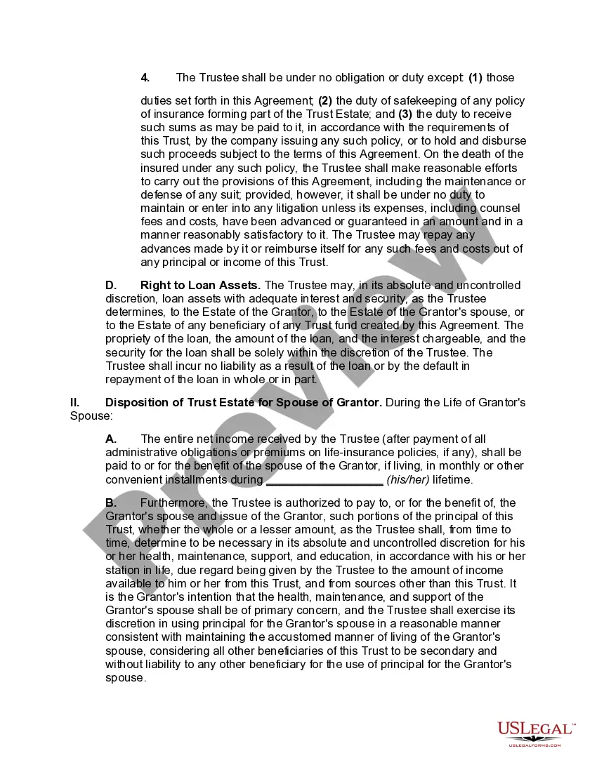 Preview Irrevocable Life Insurance Trust - Beneficiaries Have Crummey Right of Withdrawal