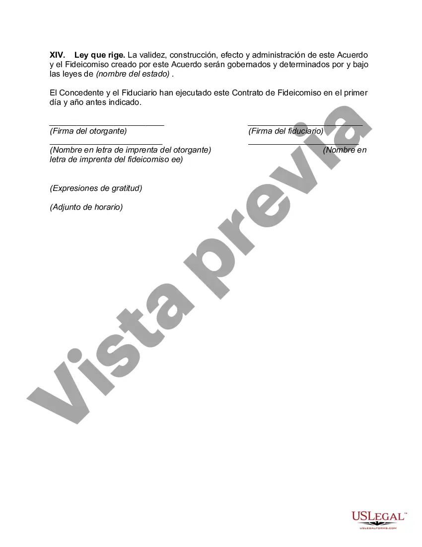 Preview Acuerdo de fideicomiso irrevocable que establece un fideicomiso para necesidades especiales en beneficio de varios hijos