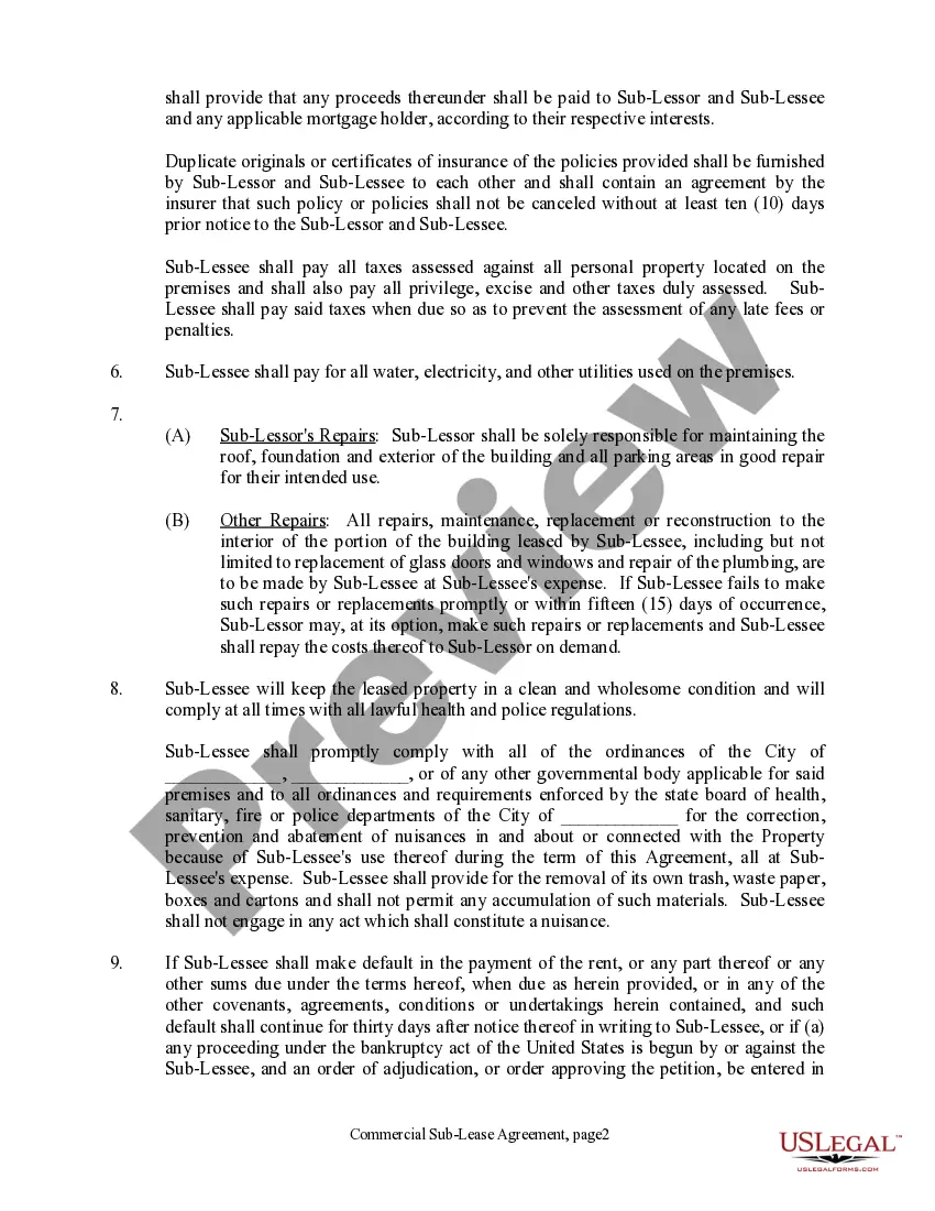 Preview Commercial Sublease