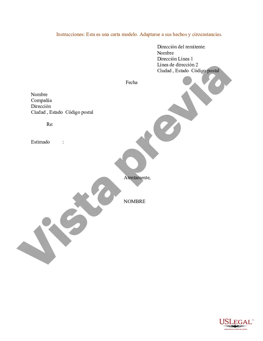 Preview Carta de muestra para la plantilla de carta n.º 1